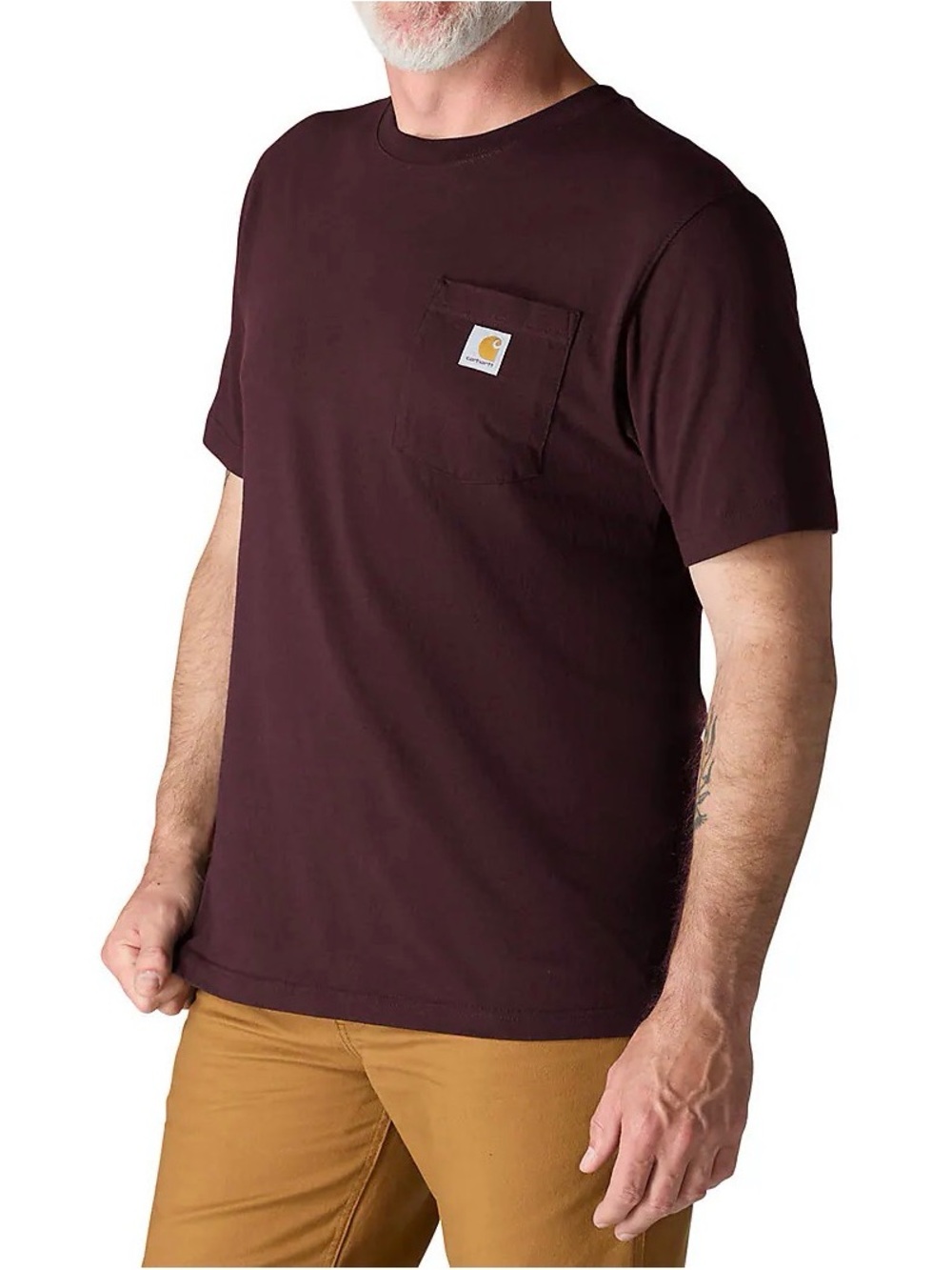 Carhartt Men's Iconic K87 Short-Sleeve Pocket Tee in Port Size 2XL